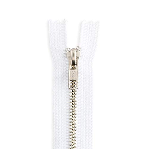 White Metal Zipper 14 Inch Nickel Metal Pant Zipper Sewing Craft Repair