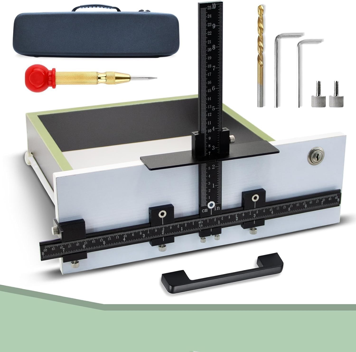 Cabinet Hardware Jig Tool - Aluminum Template for Fast, Accurate Handle Installa