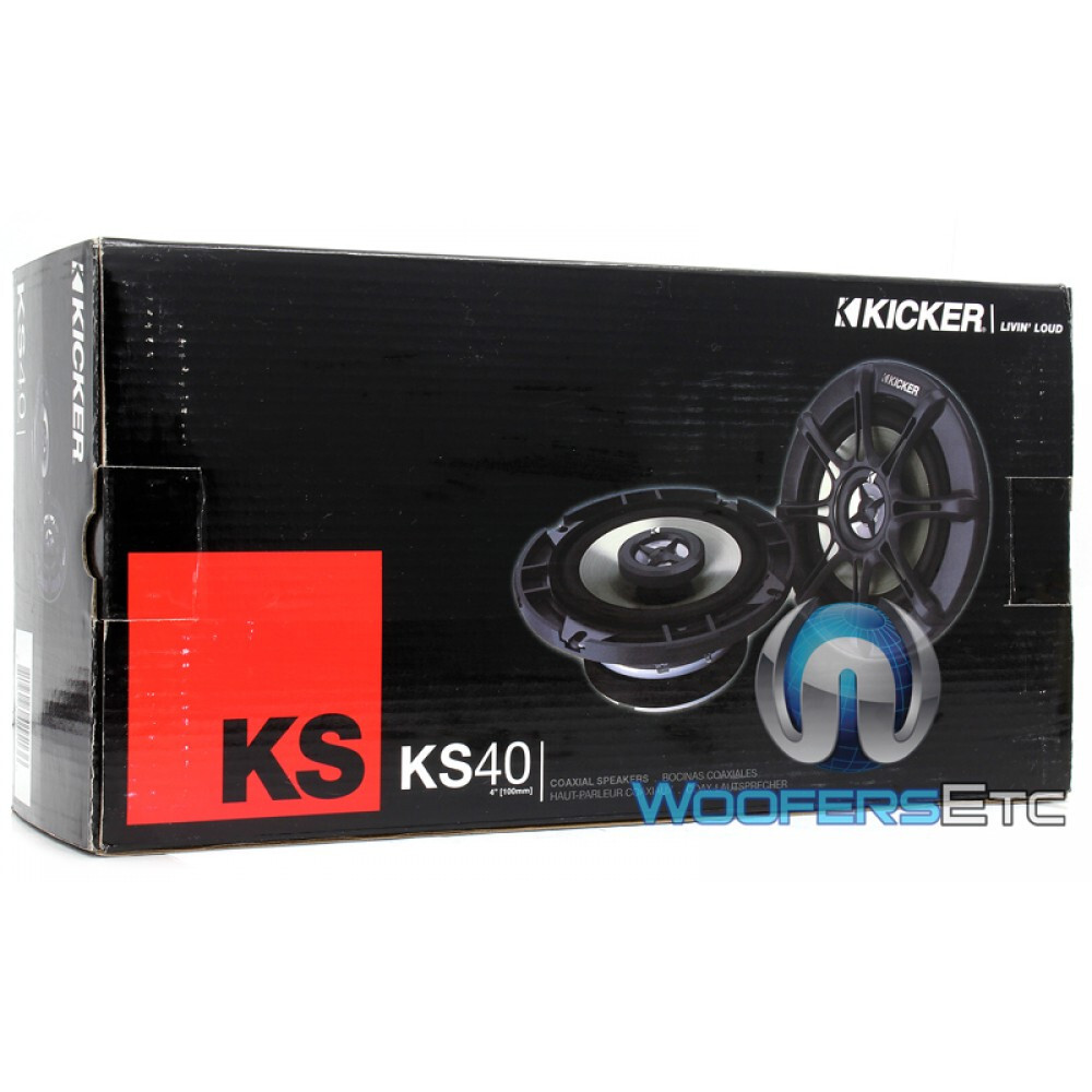 KICKER 11KS40 4" 2-WAY DOME TWEETERS COAXIAL 4-OHM CAR AUDIO SPEAKERS NEW