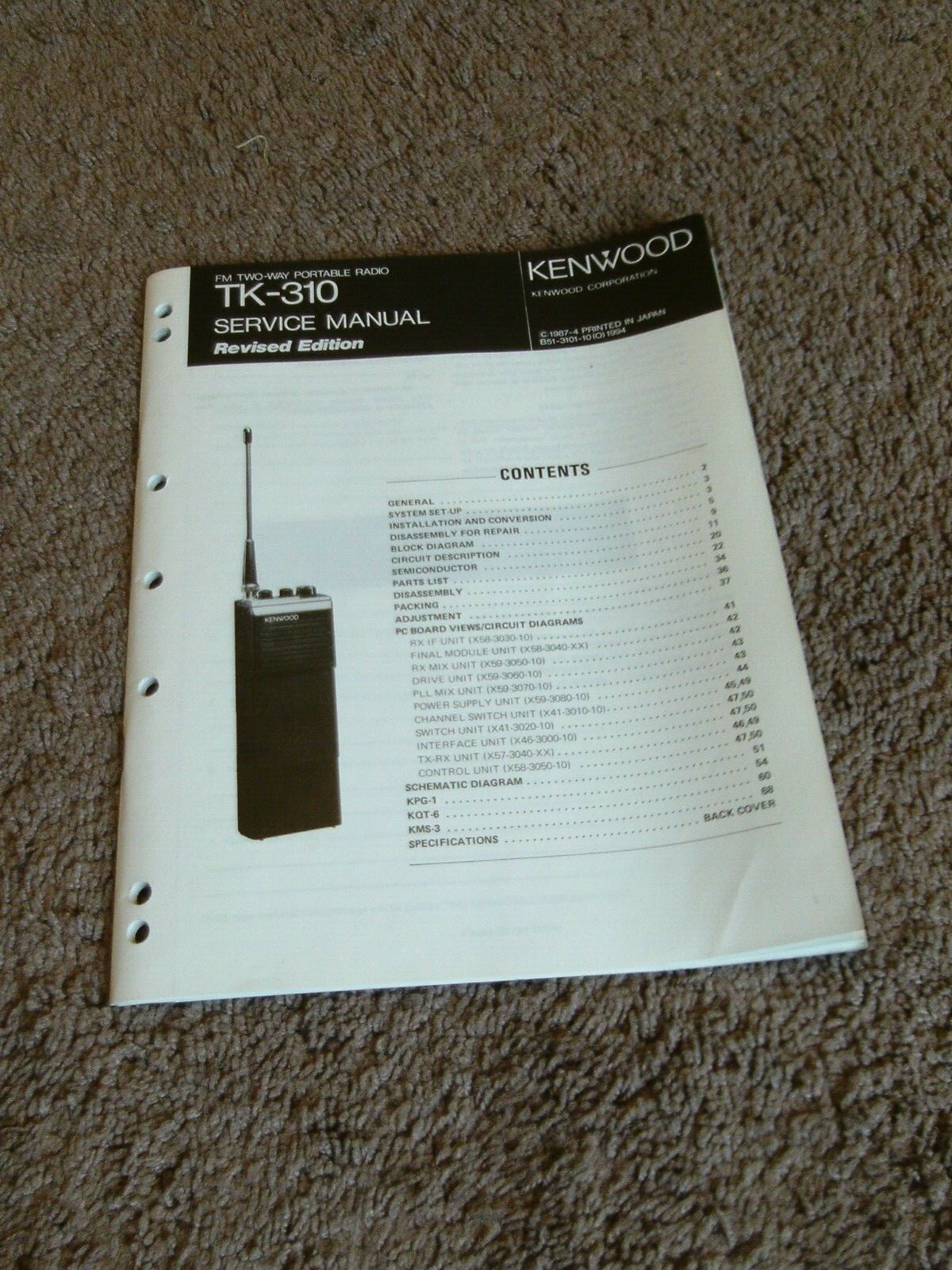Kenwood TK-310 Service Repair Shop Manual Set FM Two-Way Portable Radio REVISED
