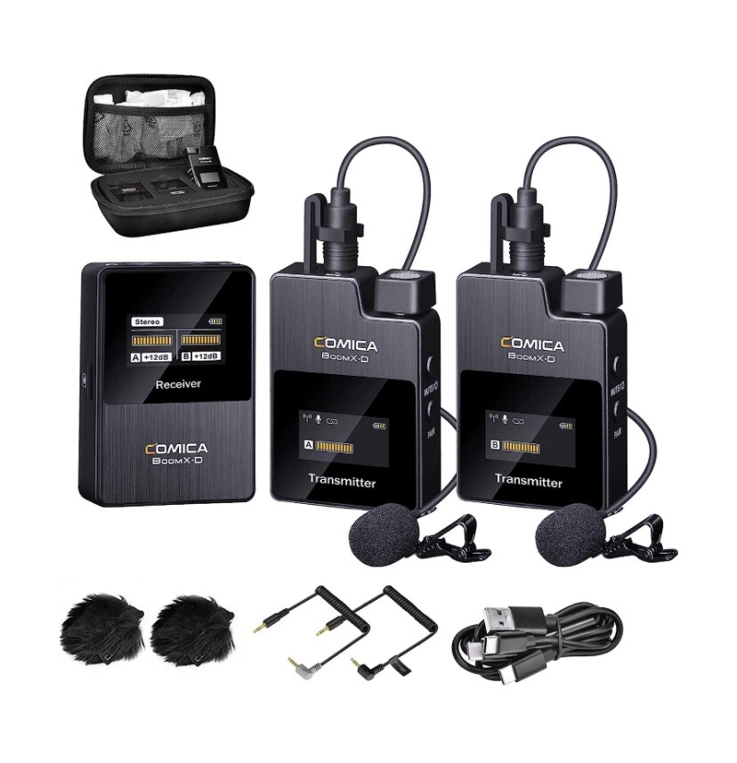 Comica Boom X-D2 (2TX+RX) 2.4G Digital Wireless Microphone - Black