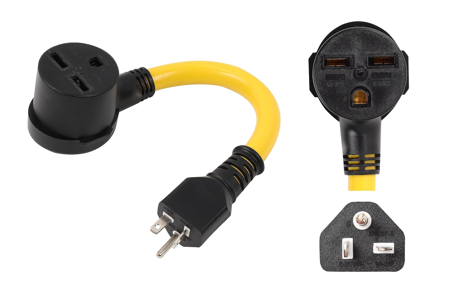 NEMA 6-20P to 6-30R 240V 20 Amp 3 Prong Male Plug to 3 Prong Female Receptacl...