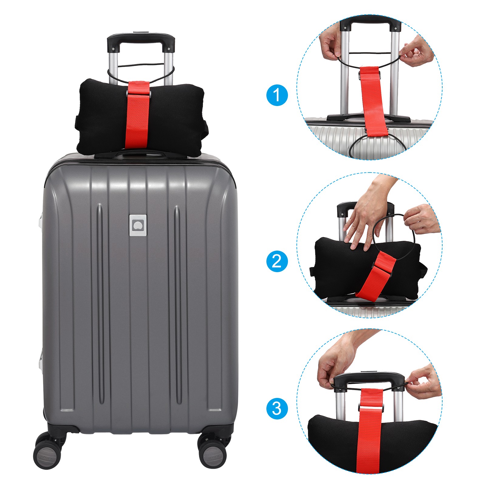 2pcs, Luggage Straps Bag Bungee Suitcase Straps Adjustable Belt Red