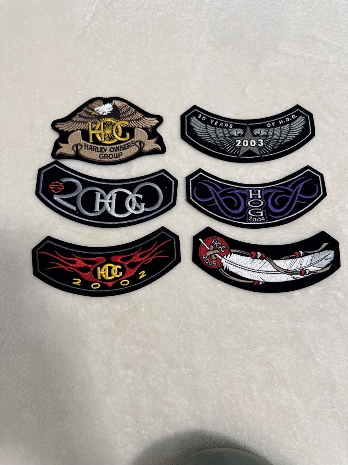 Harley Davidson HOG Patches Embroidered New Set Of 6 2000 2002 2003 2004 2005 +