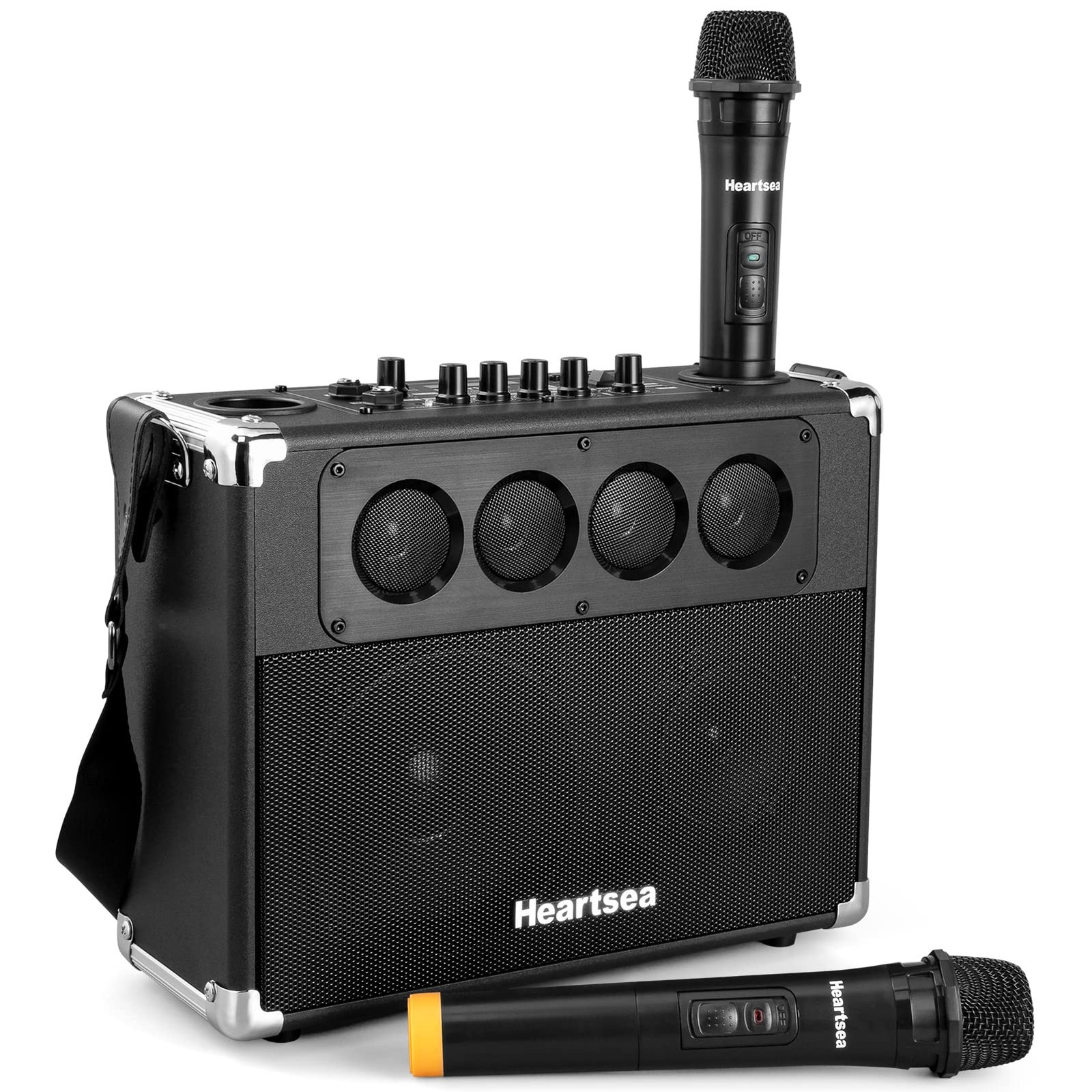 Portable Karaoke Machine, with Wireless Microphones, Bluetooth Party Speaker ...
