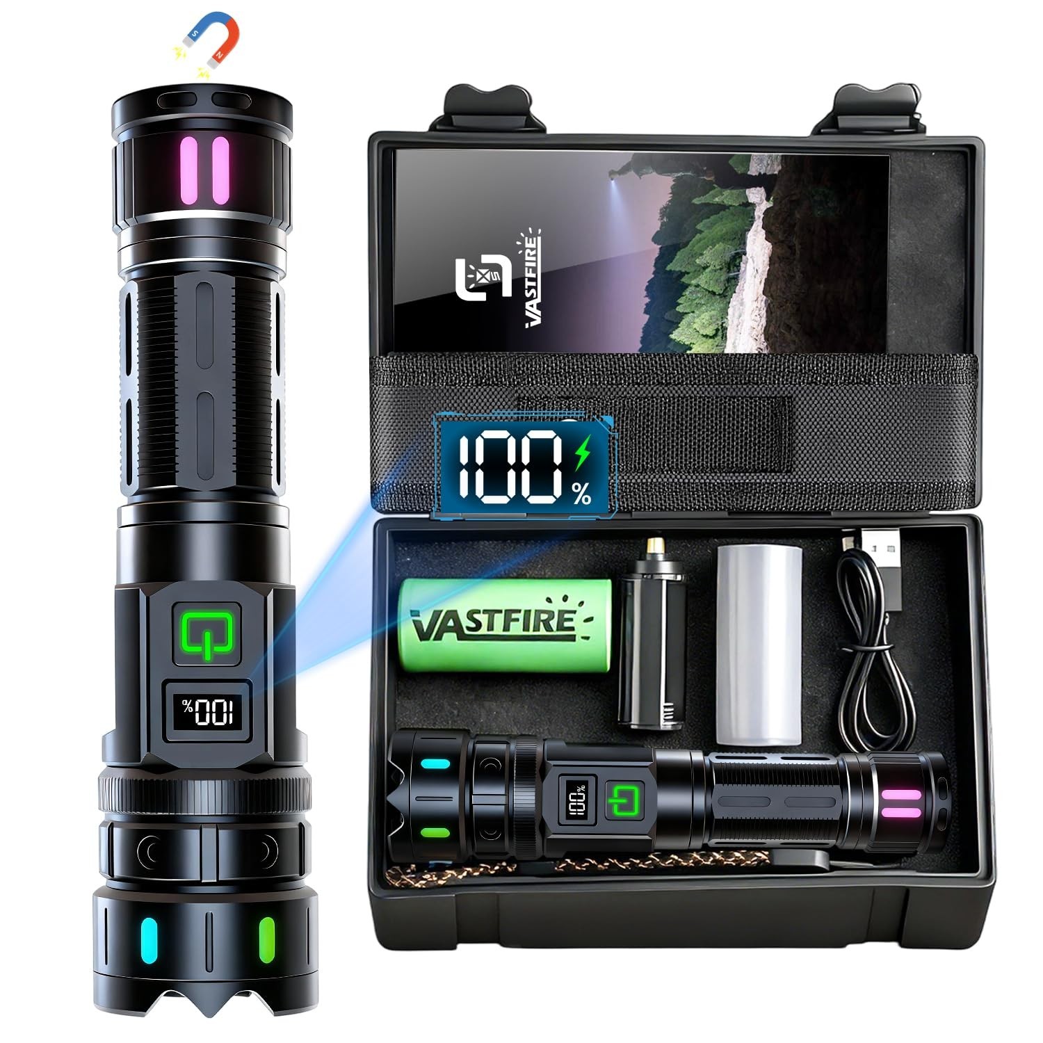 VASTFIRE Rechargeable Flashlights High Lumens, 30W Super Bright LED... Fast Ship