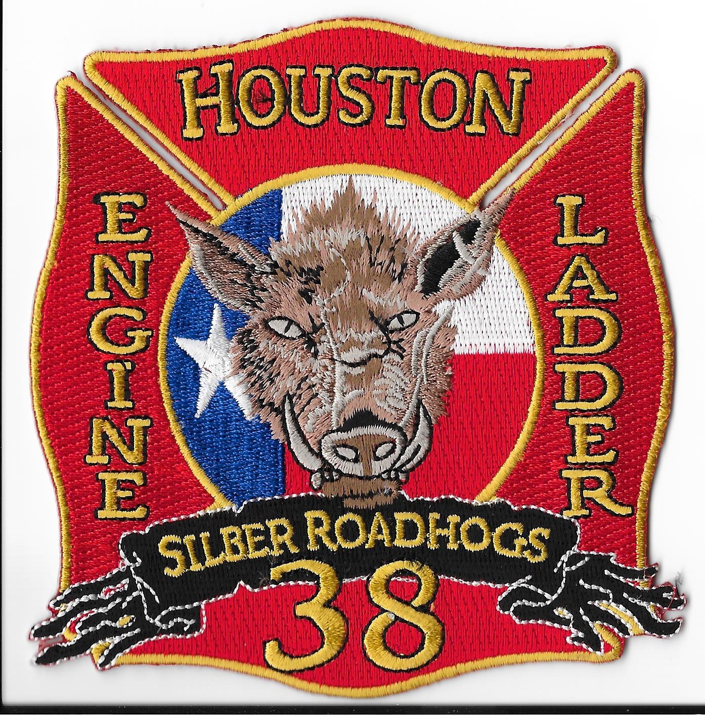 Houston Fire Department, Texas Station 38 Silber Roadhogs Patch V1