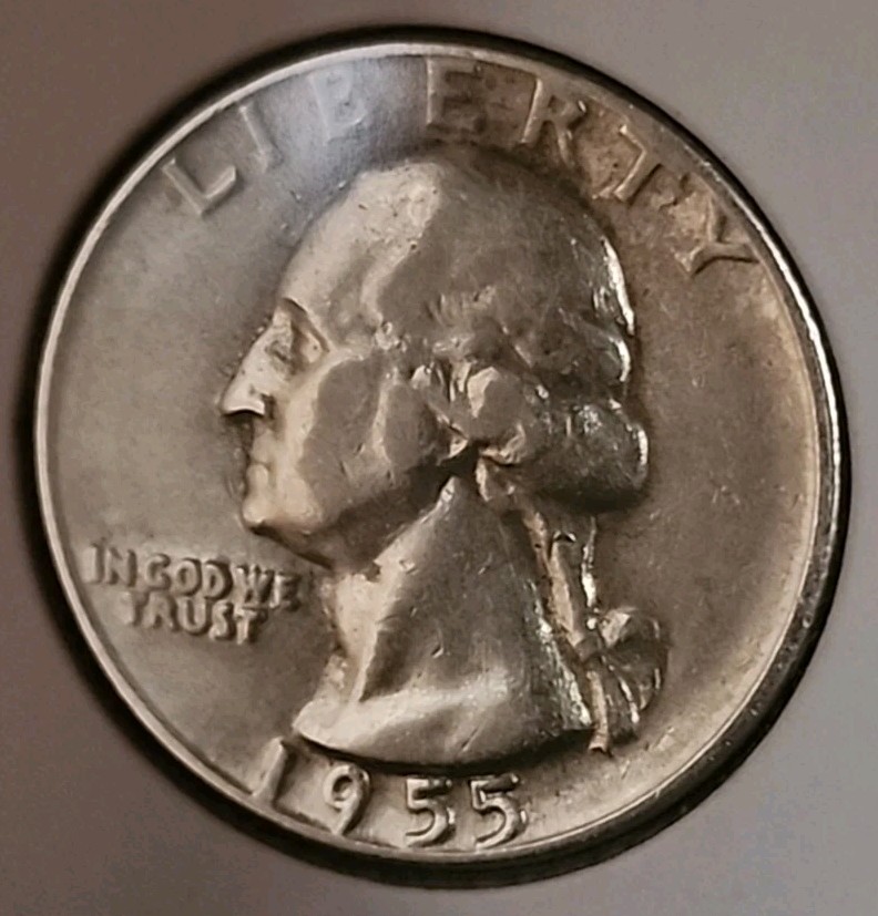 1955-P Washington Silver Quarter ■ AU+ ■ #3144