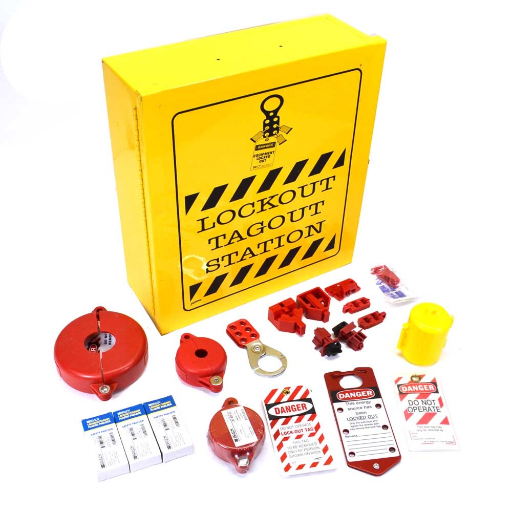 Prinzing Lockout Tagout Station 17 x 16 x 5 with Accessories and (2) Adj Shelves