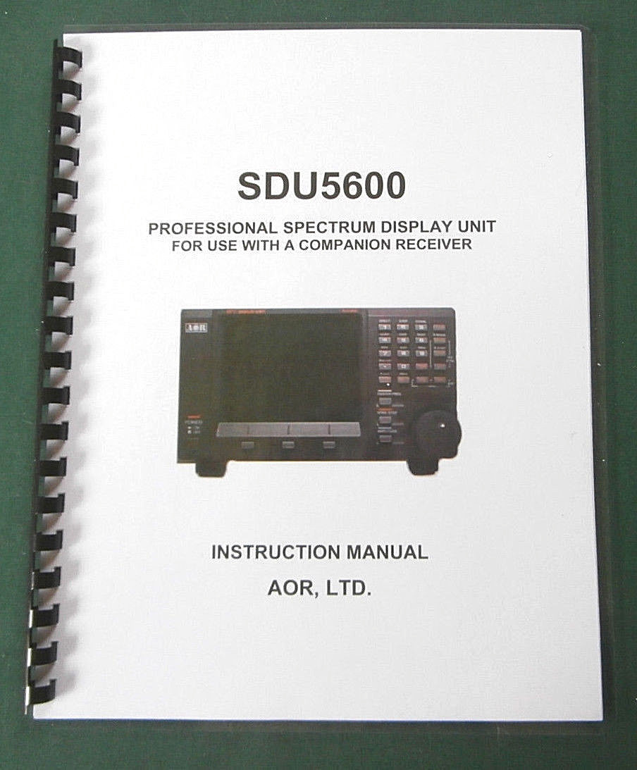 AOR SDU5600 Operating Manual - Premium Card Stock Covers & 28lb Paper!