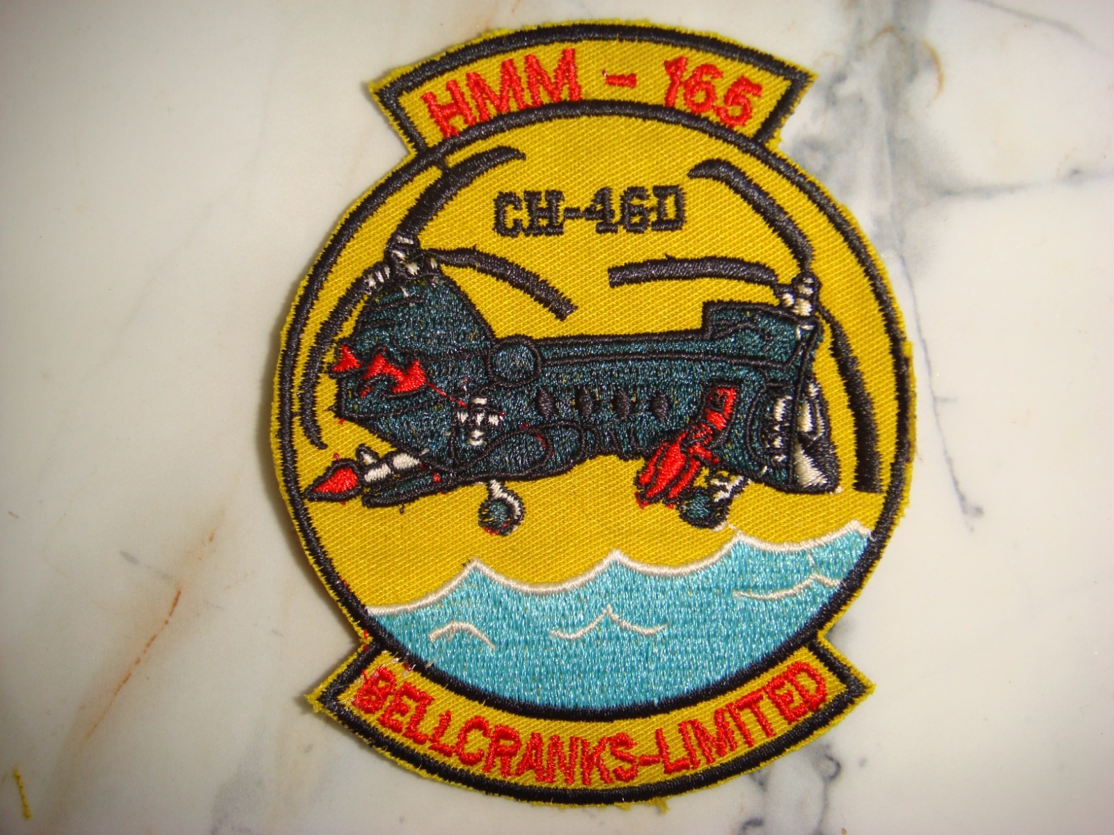 USMC MARINE HMM-165 "BELLCRANKS-LIMITED",  VIETNAM WAR PATCH