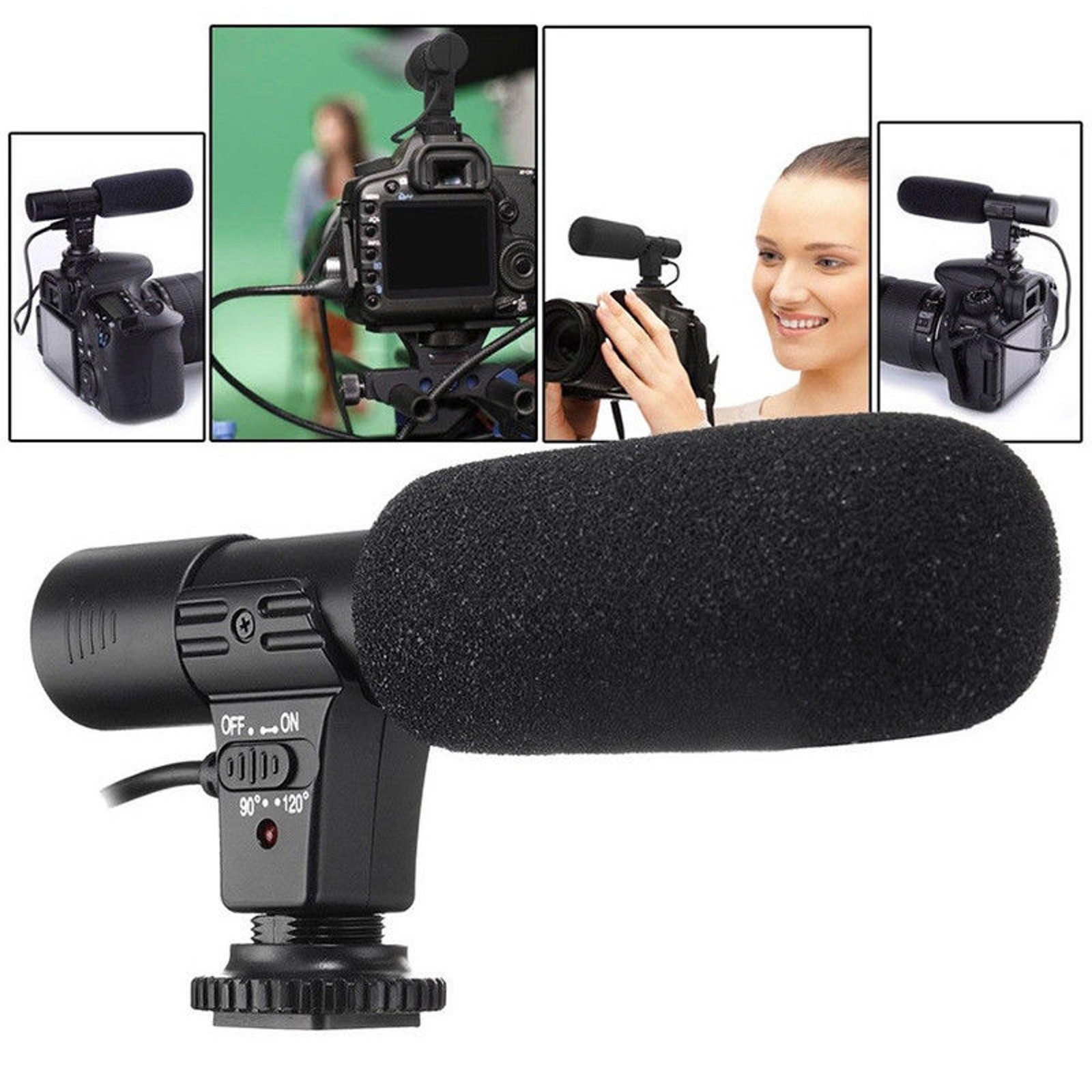 3.5mm DV Stereo Microphone Mic For Nikon D7000 D300s D5100 D5300 D3300 D3200 B