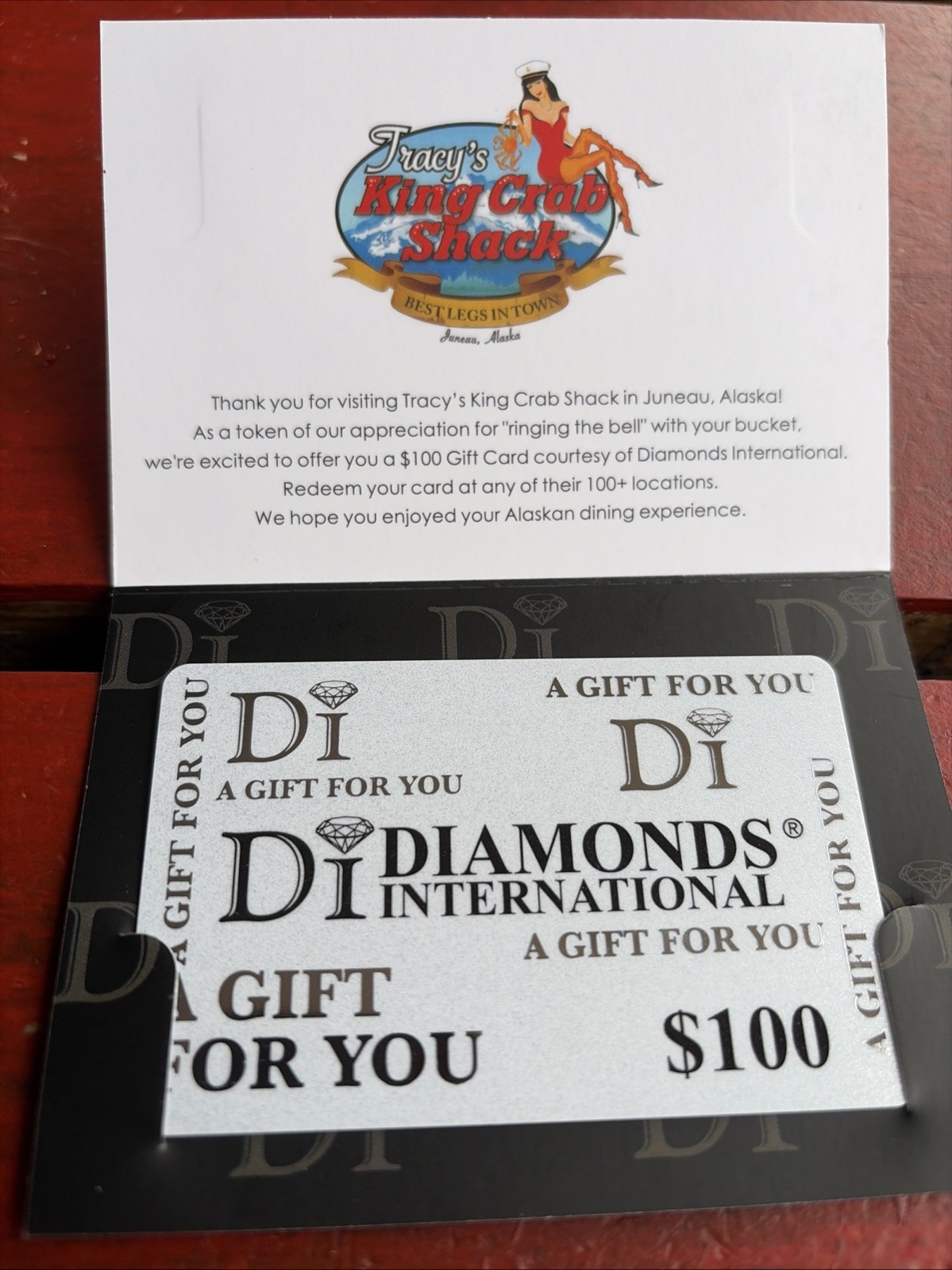 Diamonds International $100 Gift Card Credit Expires 12/31/2029