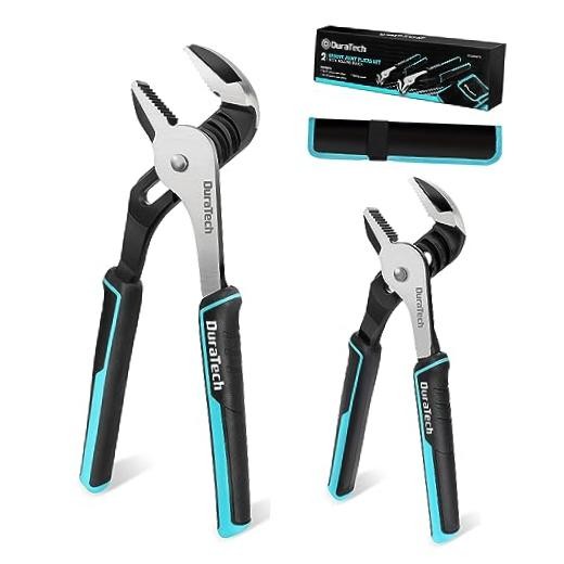 2-Piece Groove Joint Pliers Set with Rolling Pouch, 10 & 8-Inch Adjustable