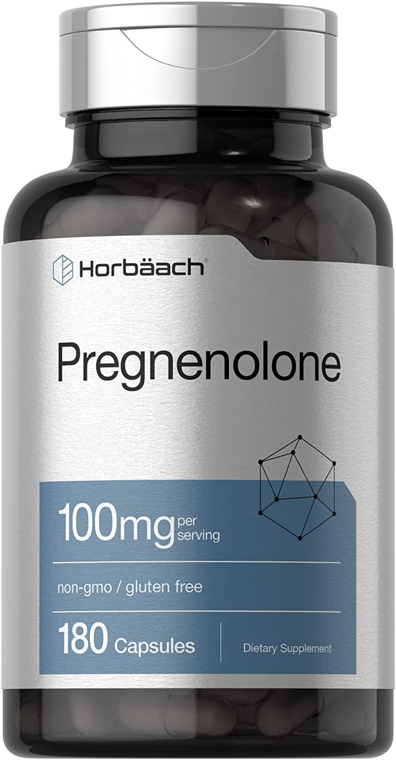 Pregnenolone 100 mg | 180 Capsules | Non-GMO, Gluten Free | by Horbaach