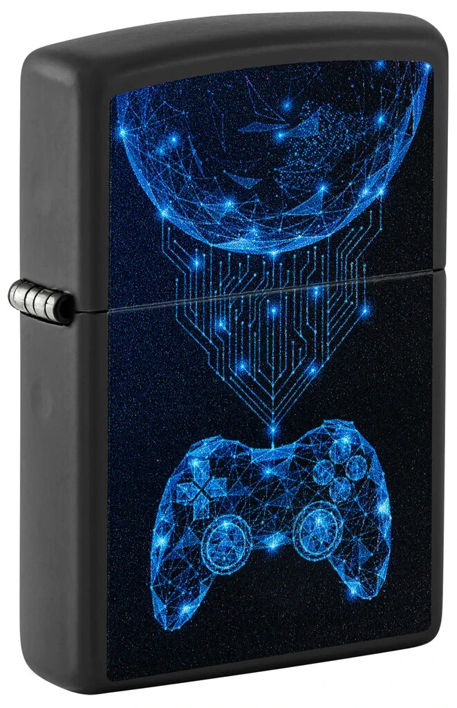 Zippo 48912,Gaming Design, Black Matte Lighter, NEW