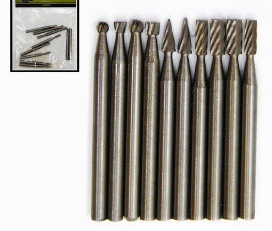 10pc HIGH SPEED STEEL BURR SET HSS RA8114