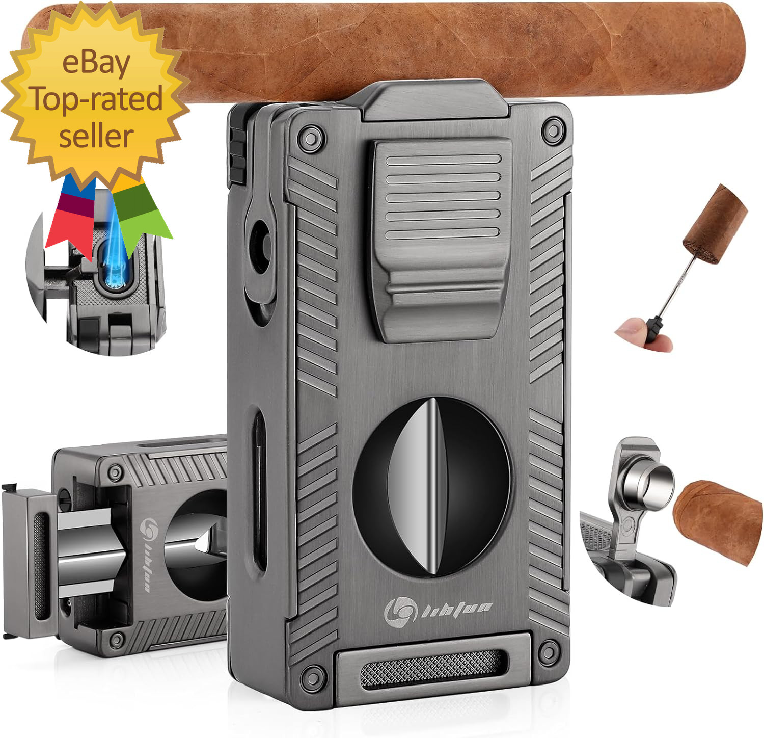 Cigar Torch Lighter  All In 1 Cigar Lighter Built