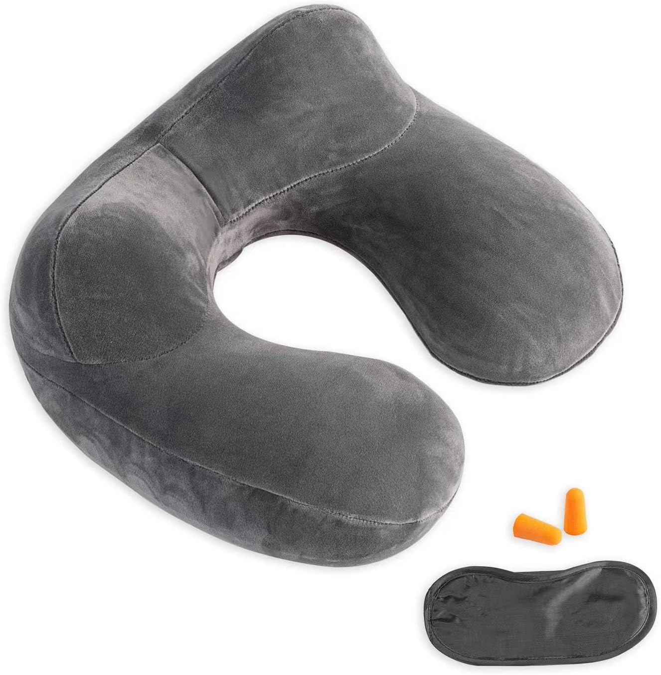 Inflatable Travel Pillow, Neck Pillow Support for Traveling, Onesize, Grey