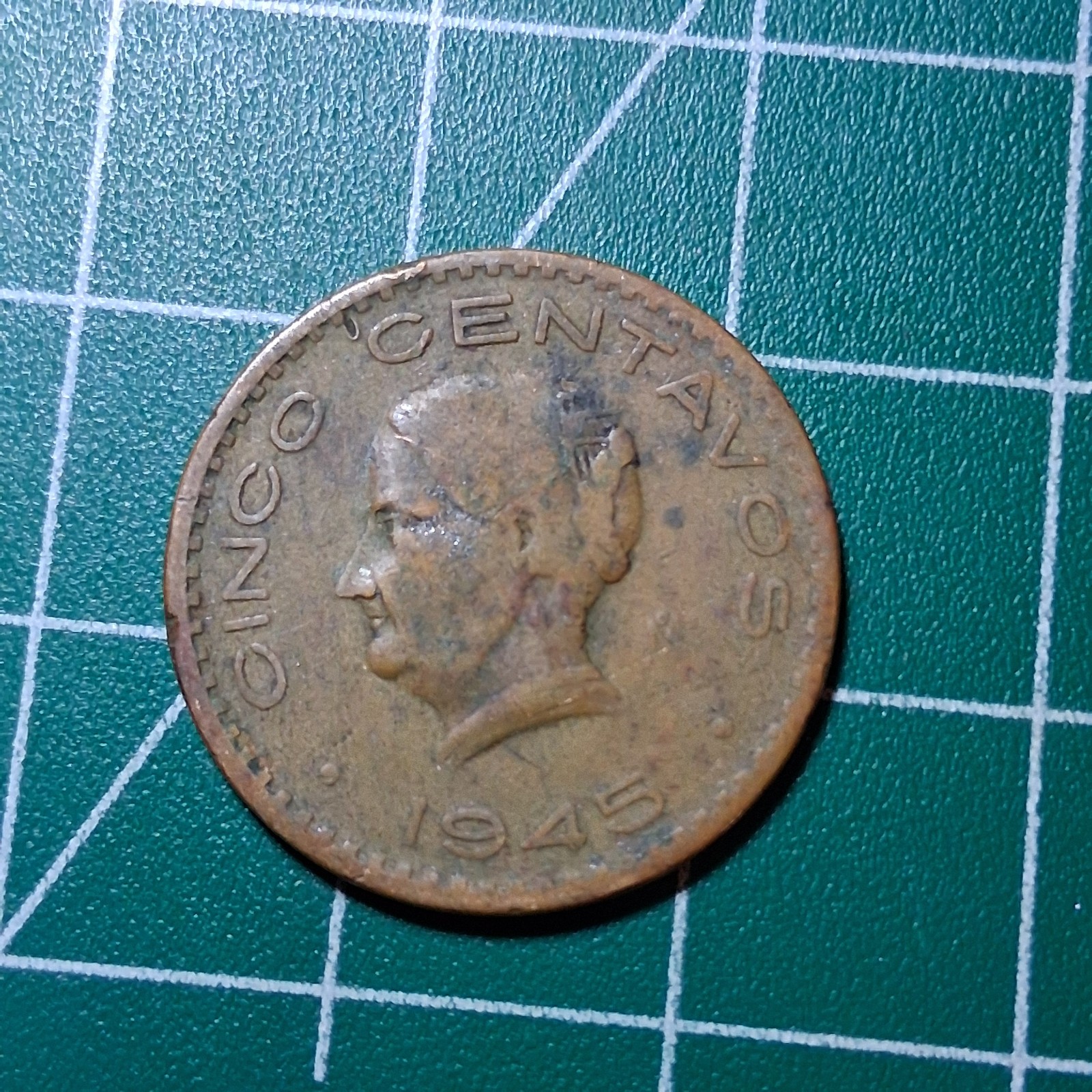 1945 Mexico Cinco Centavos Five 5 Cents Currency Coin