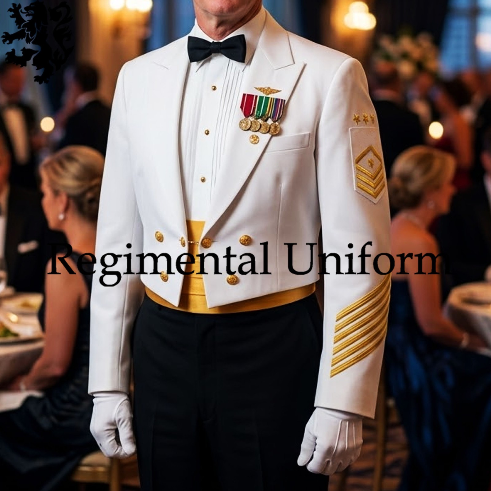 US Navy Dinner Dress, White Cotton Jacket Navy Force Officer Mess Dress Uniform