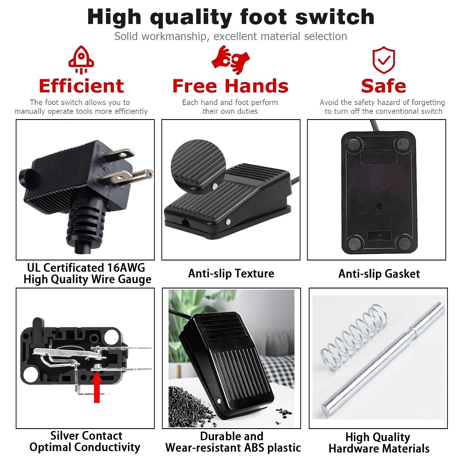 Foot Switch Foot Operated Pedal Controller On/Off Power Switch Woodworking