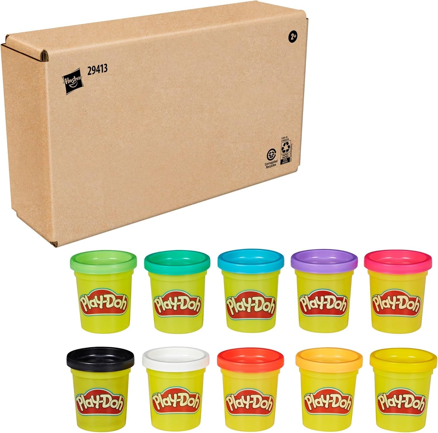 Play Doh Modeling Compound 10-Pack Case of Assorted Colors, Non-Toxic 2 oz. Cans