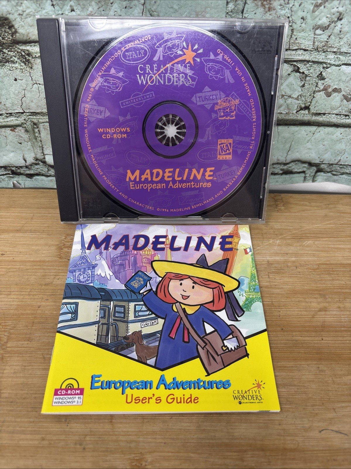 Madeline European Adventures PC CD-ROM Windows 3.1, 95 AND Users Guide Book