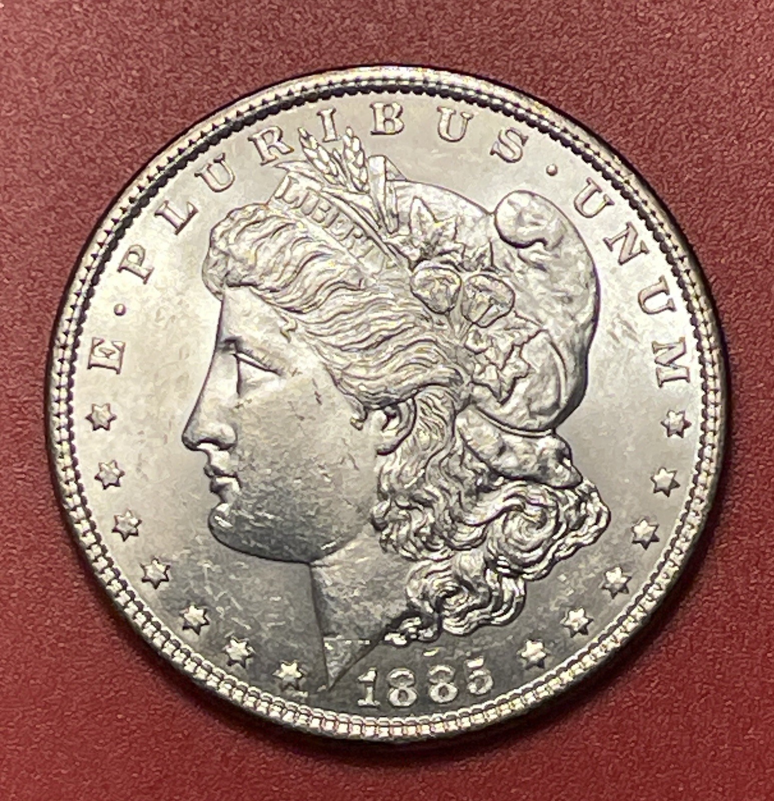 1885 P Morgan Silver Dollar, Choice Uncirculated.
