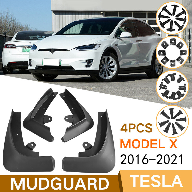 Tesla Model X 2016-2021 Mud Flaps Splash Guards Fender Accessories 4Pcs/set