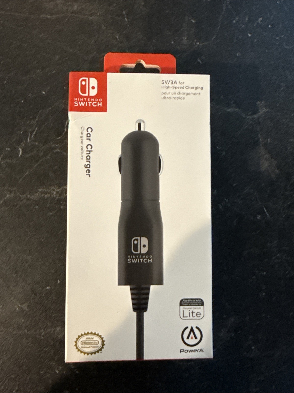 Nintendo SWITCH PowerA Car Charger 5V/3A USB-C High Speed Charging NEW Sealed
