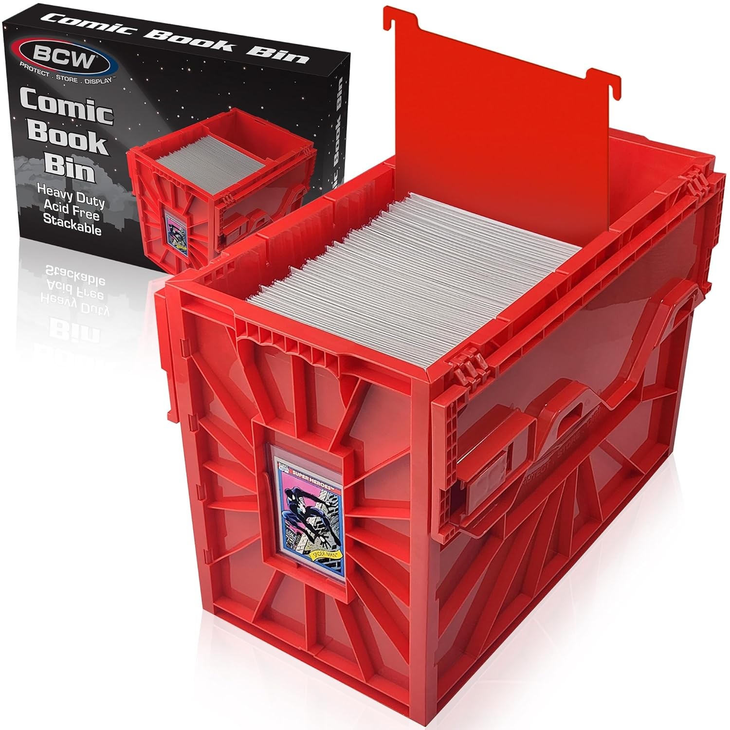 BCW Short Comic Book Bin | Holds 150 Comics | Stackable Plastic Storage | Acid-F