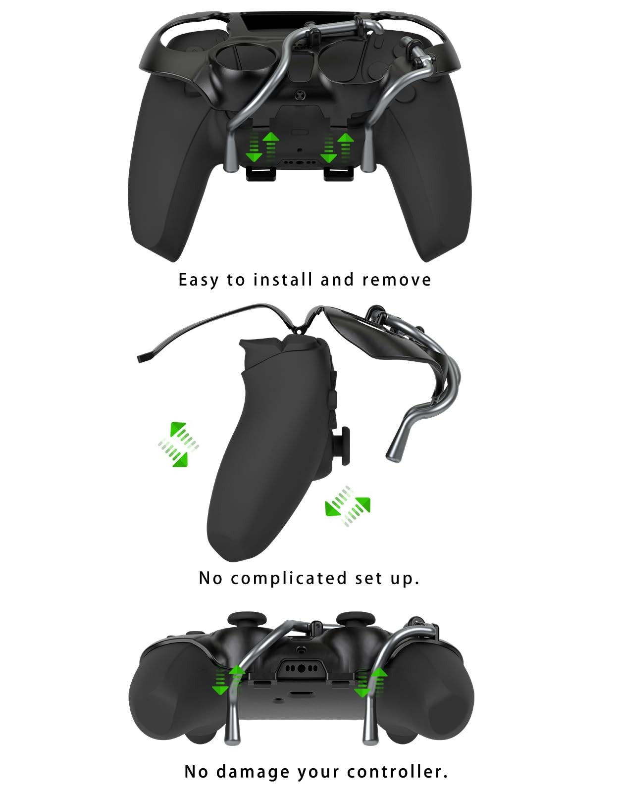 FPS Mechanical Paddles Attachment for PS5 Controller - Back Buttons, Black