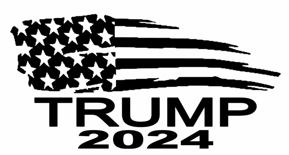 Black President Donald Trump Flag 2024 2020 Vinyl Decal Sticker Car Truck Usa