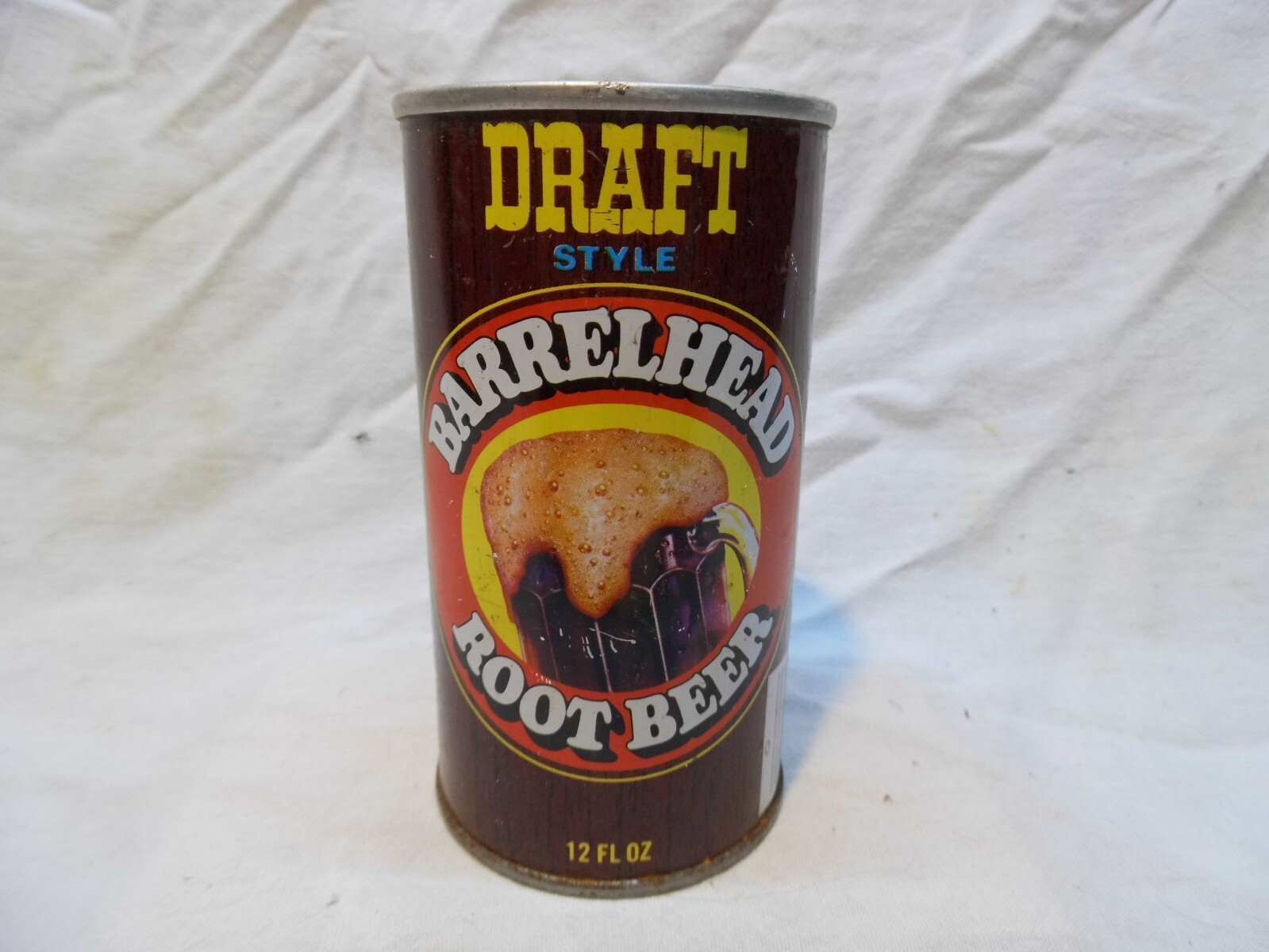 BARRELHEAD DRAFT STYLE ROOT BEER (UPC CODE) SODA CAN~CANADA DRY CHICAGO,ILL #164