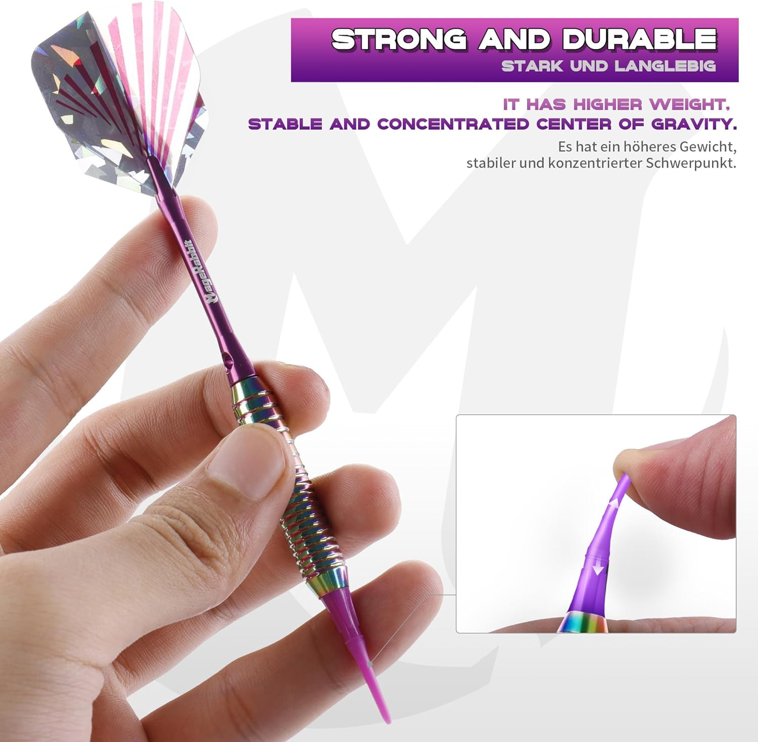 Darts Plastic Tip 3Pcs with Extra Accessories, Professional Soft Tip Dart for El