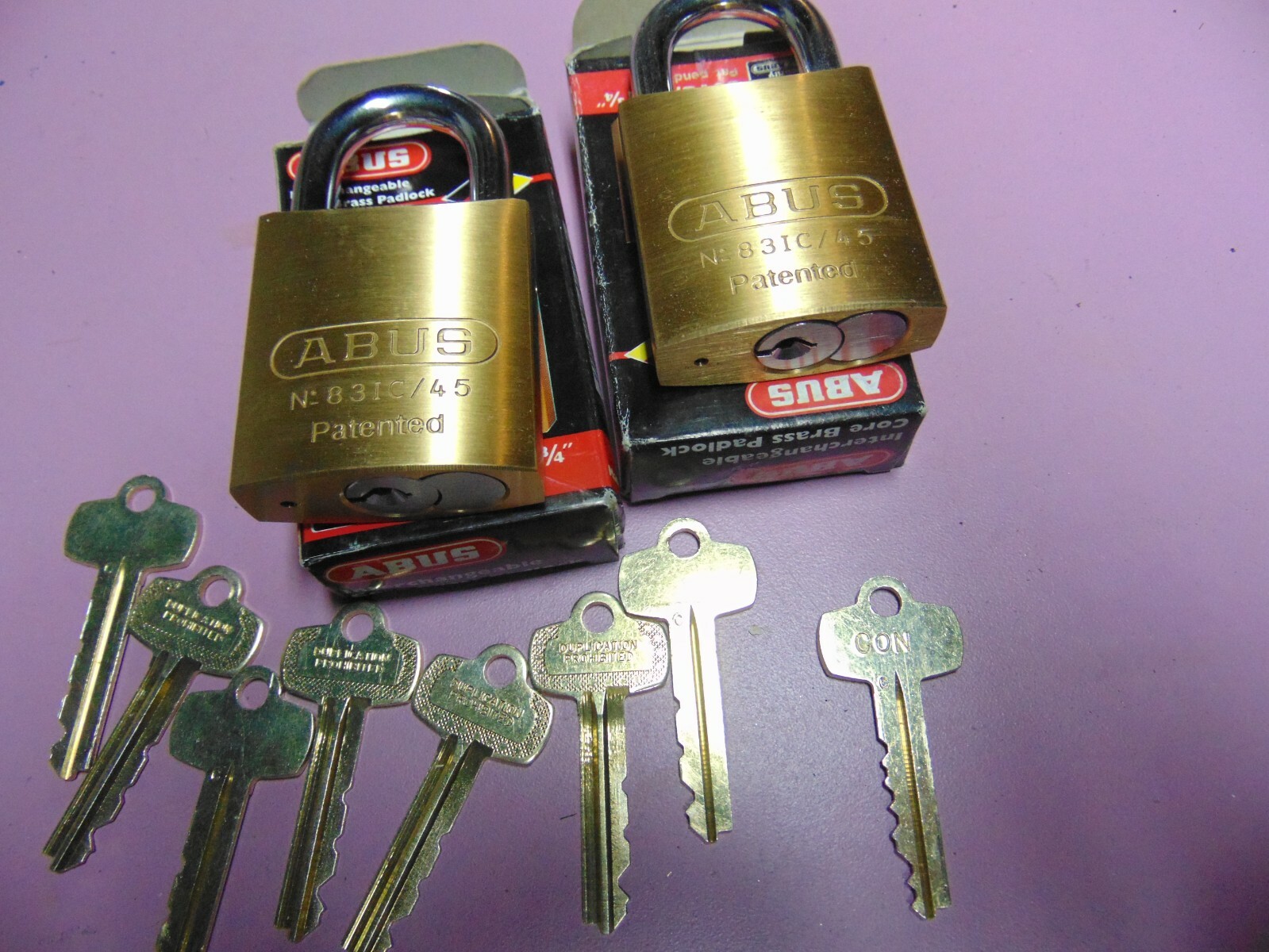2 NEW ABUS IC BEST CYL. WITH C CORE AND 1 CORE AND 8 KEYS PADLOCK LOCKSMITH