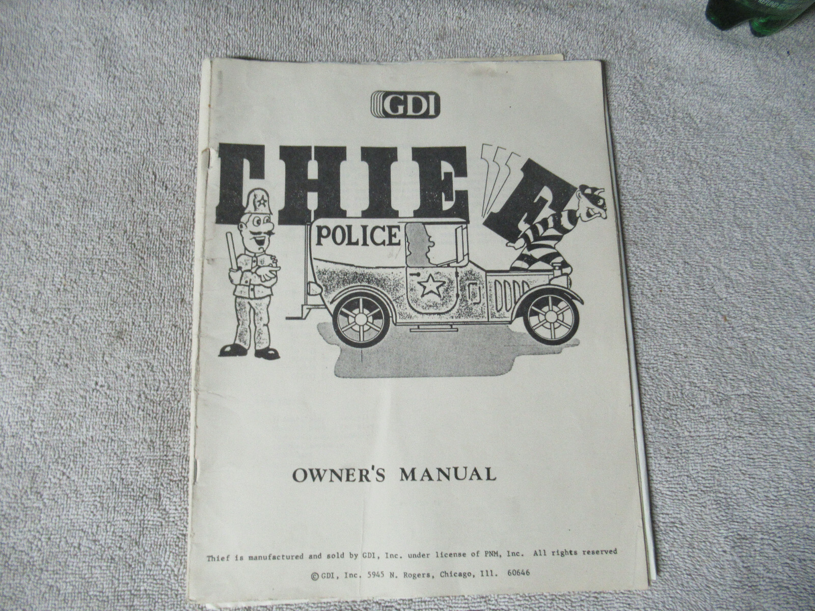 THIEF GDI   arcade game manual