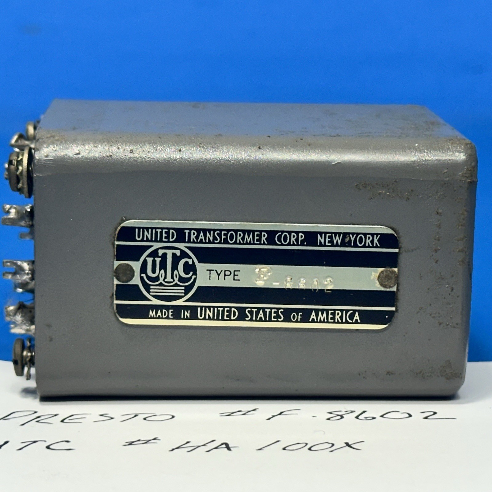 PRESTO F-8602 UTC HA100X HA-100X INPUT TRANSFORMER TUBE PREAMPLIFIER AMPEX