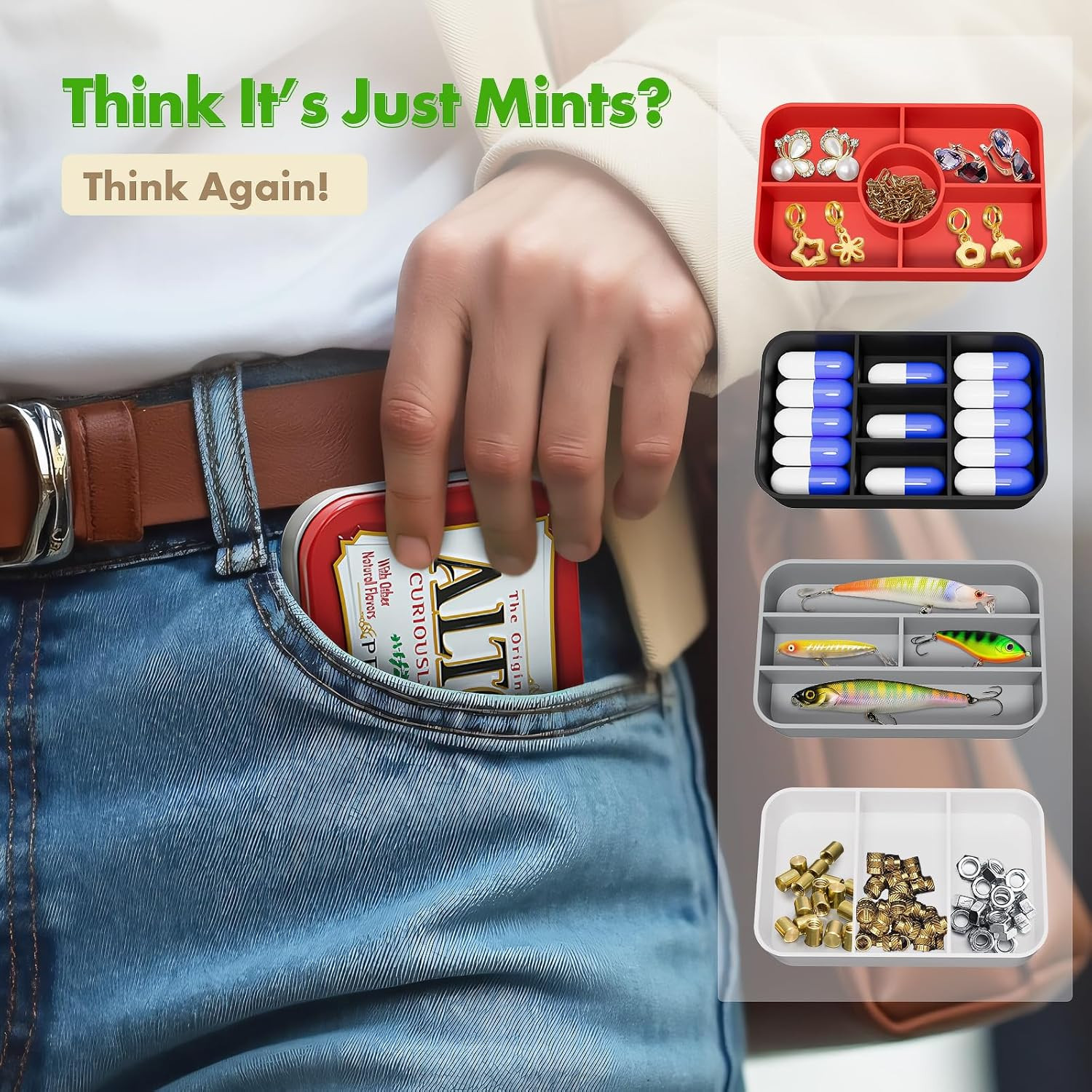Organizer Inserts Compatible with Altoids 1.76Oz Mint Tins for Personal Storage