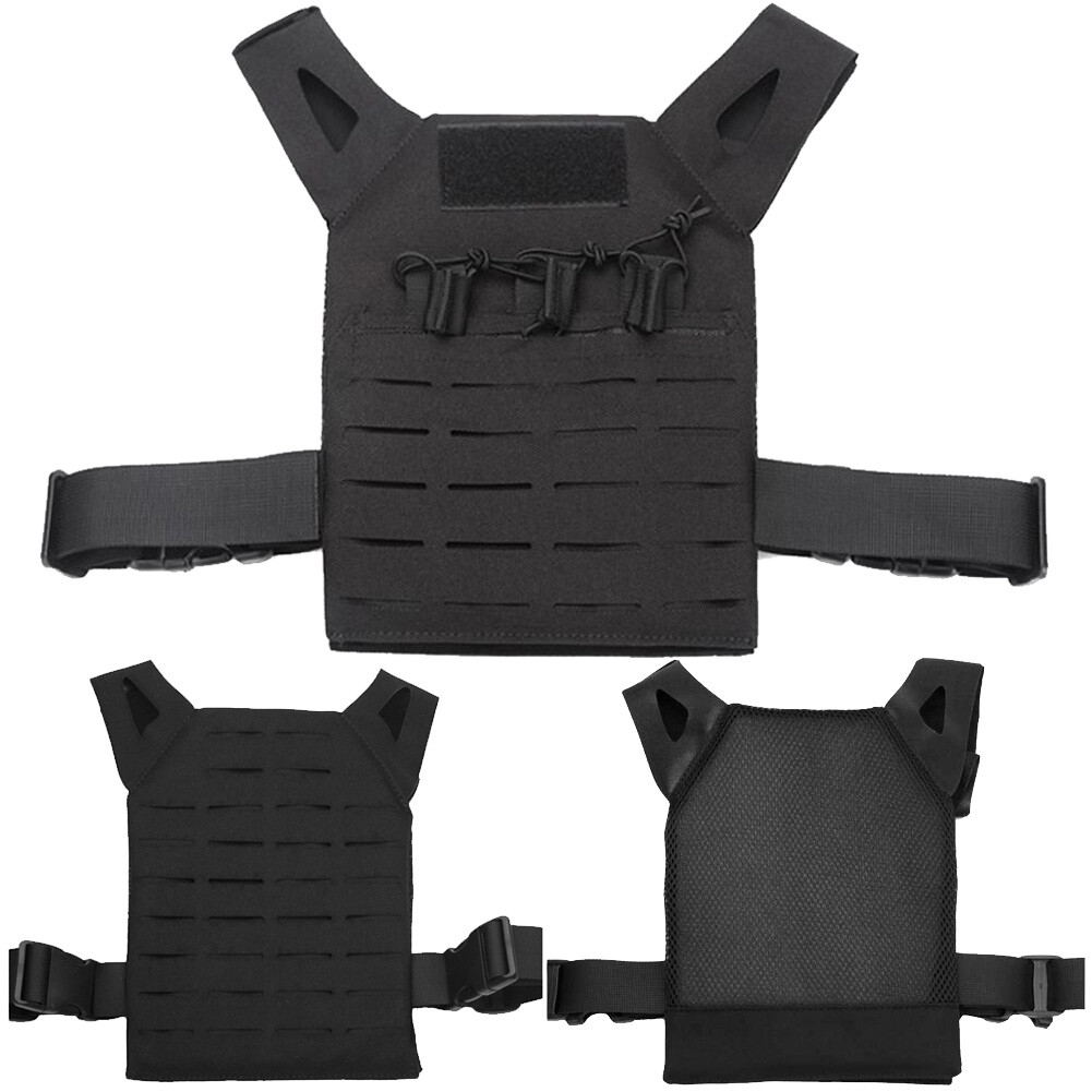 Kids JPC Tactical CS Molle Airsoft Combat Jump Plate Carrier Training Vest Black