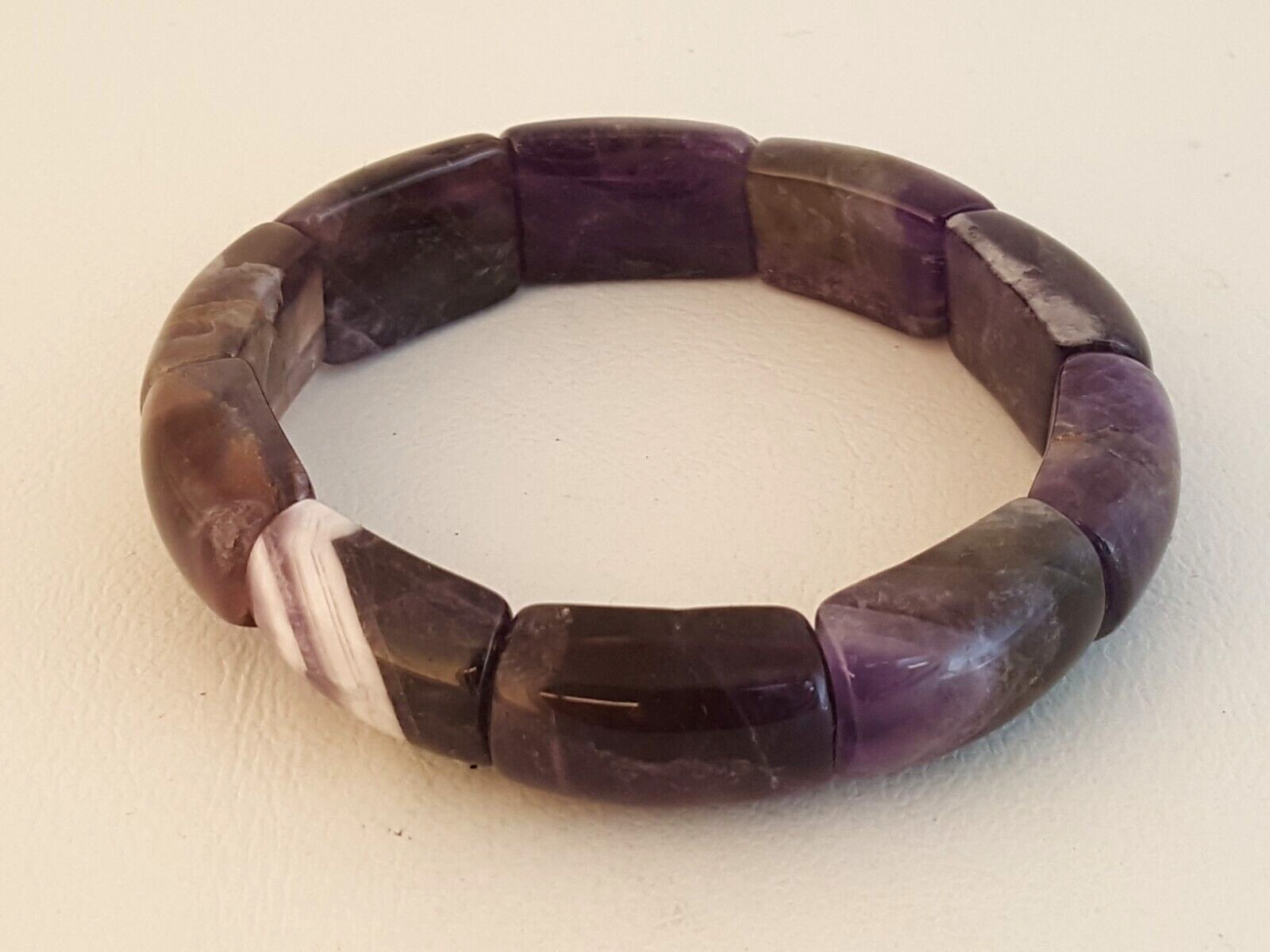 Amethyst stretch bracelet artisan handcrafted