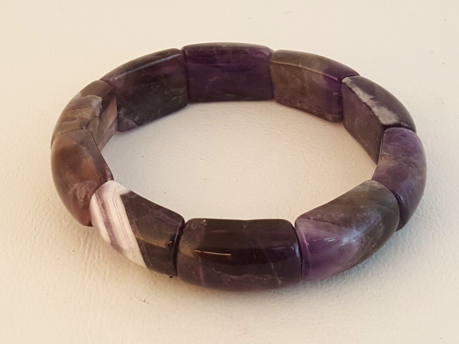 Amethyst stretch bracelet artisan handcrafted