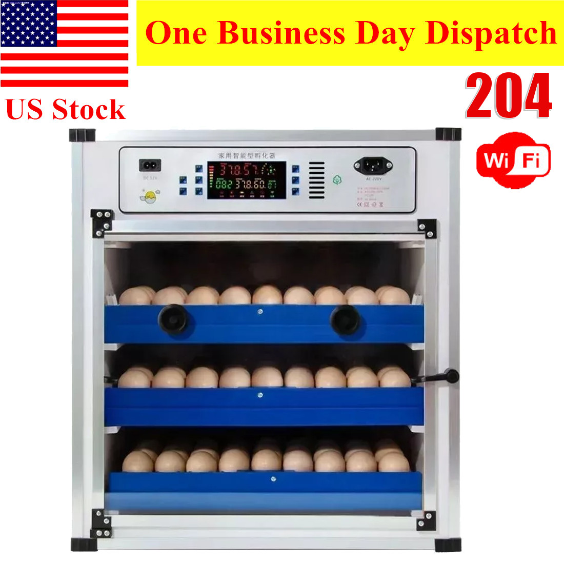 204 Eggs Incubator Intelligence With Wifi Function For Hatching Chicken Quail
