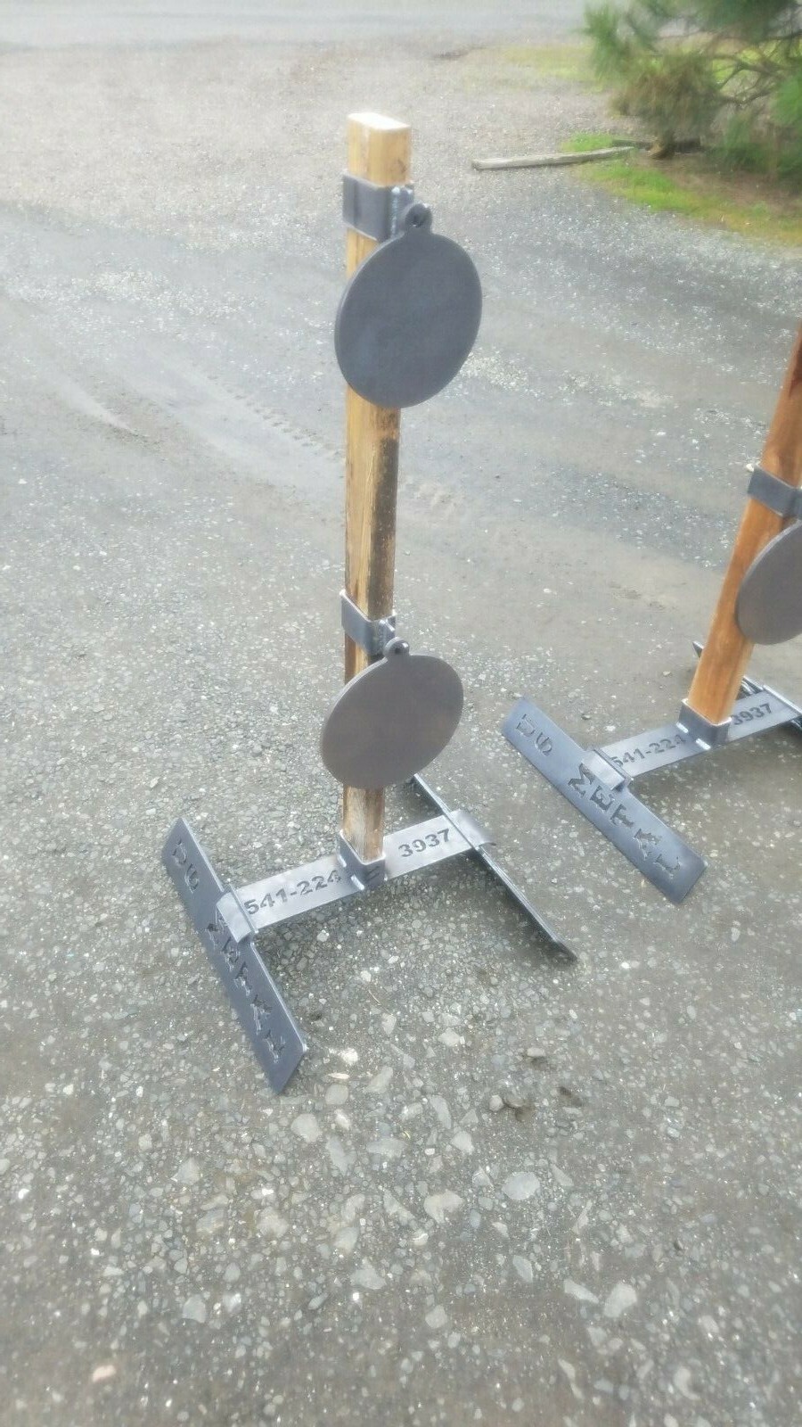 Collapsible  Steel Gong Target Stand W/ 2 New Adjustable Height Hangers