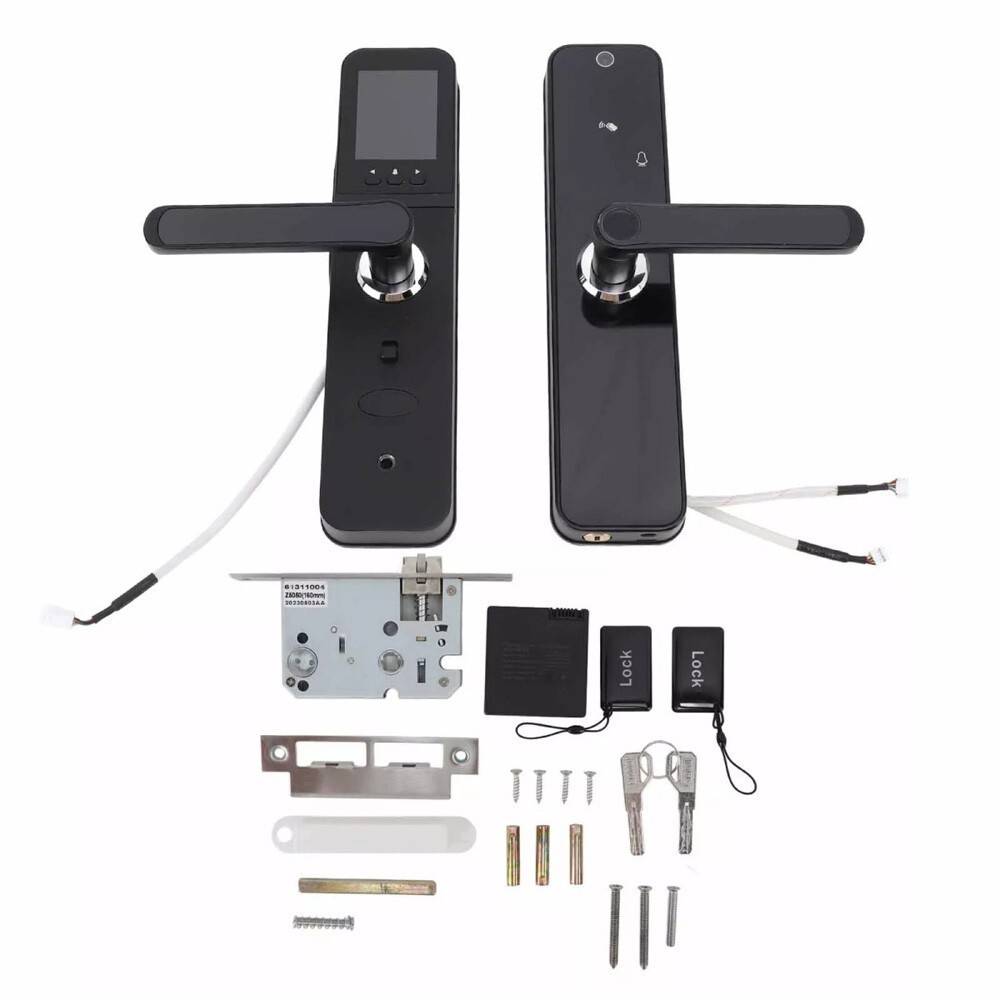 Face Recognition Tuya Wifi Smart Door Lock Visual Intercom Fingerprint NEW