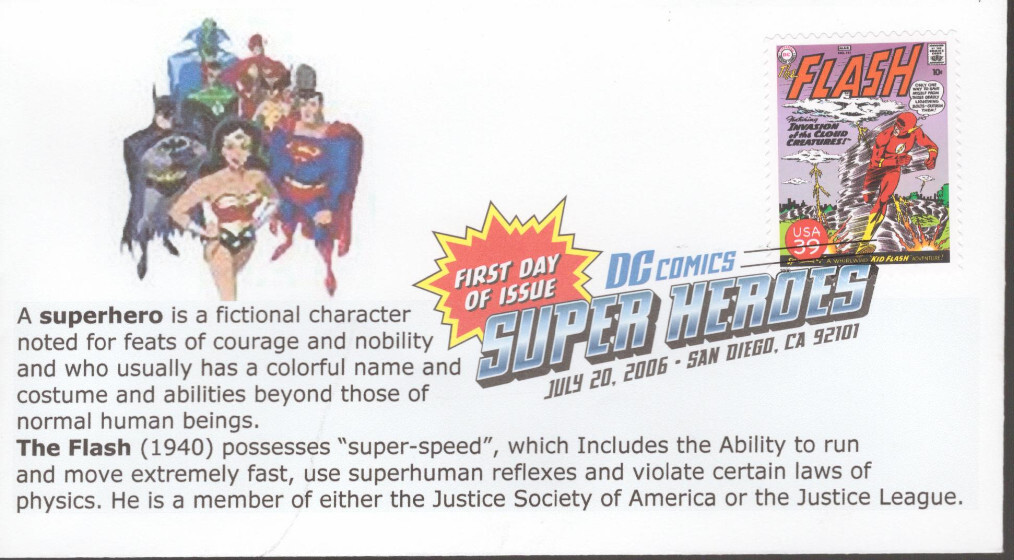2006 First Day of Issue - DC Comic Heros - The Flash - ??? Cachet