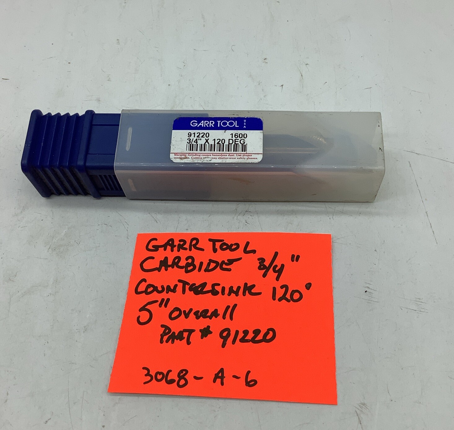 Carbide Countersink, Garr #91220 3/4'' x 5'' 120 degree(one in lot) A-6