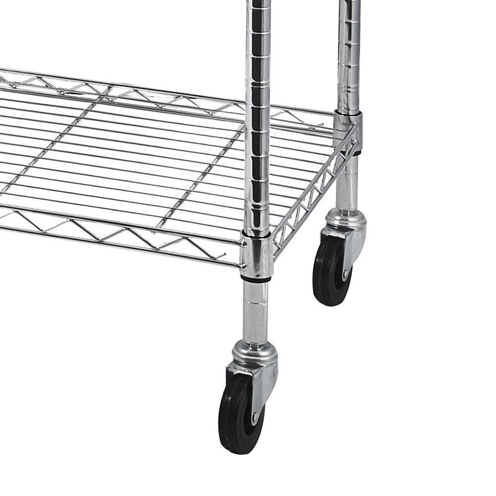 5 Tier Wire Rolling Shelving Unit on Wheels Adjustable Storage Rolling Wire Rack