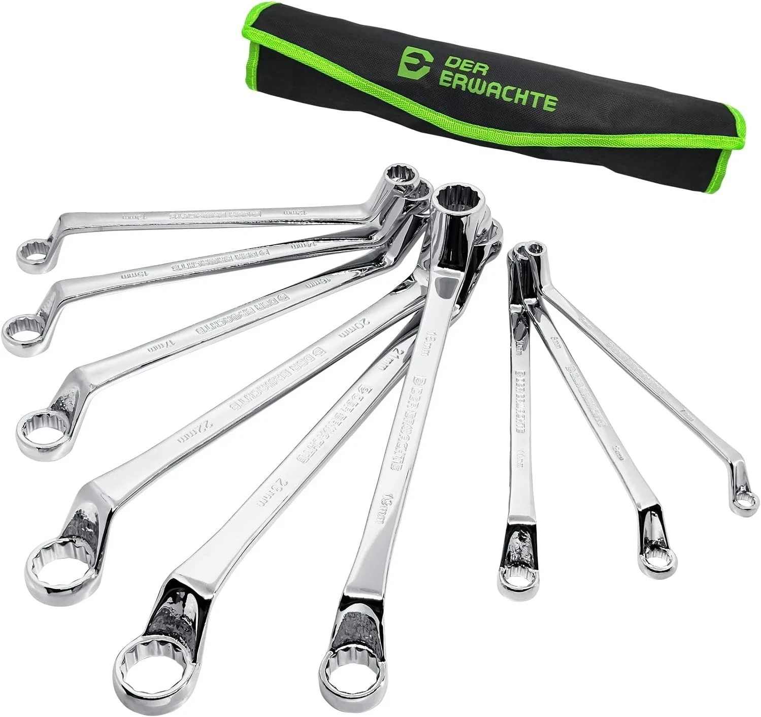 9 PCS Double Box End 75 Degree Deep Offset EXTRA LONG Wrench Tools Set 6-23Mm US